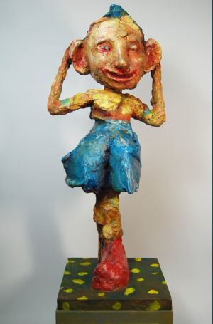 Preis-Bronzefigur - "Rüdi hört" von Zoppe Voskuhl